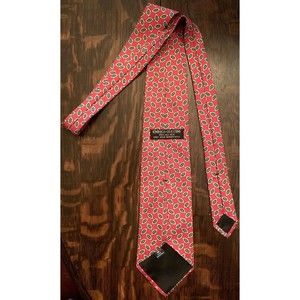 Enrico Guccini Men's Silk Tie Paris Rome Beverly Hills Red